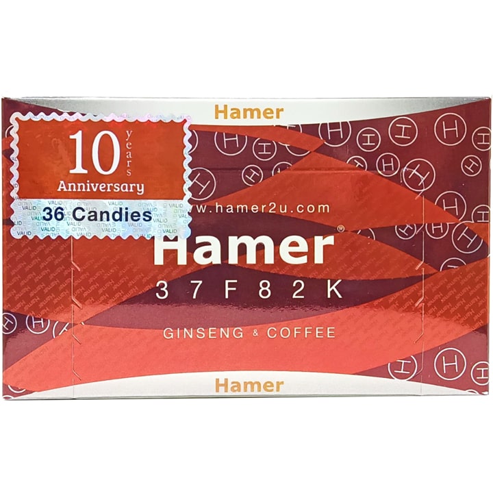 Mặt trước sản phẩm Kẹo Sâm Hamer Malaysia nội địa 36 viên