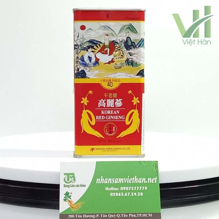 Mặt sau sản phẩm hồng sâm khô Deadong Hàn Quốc 37.5 gram