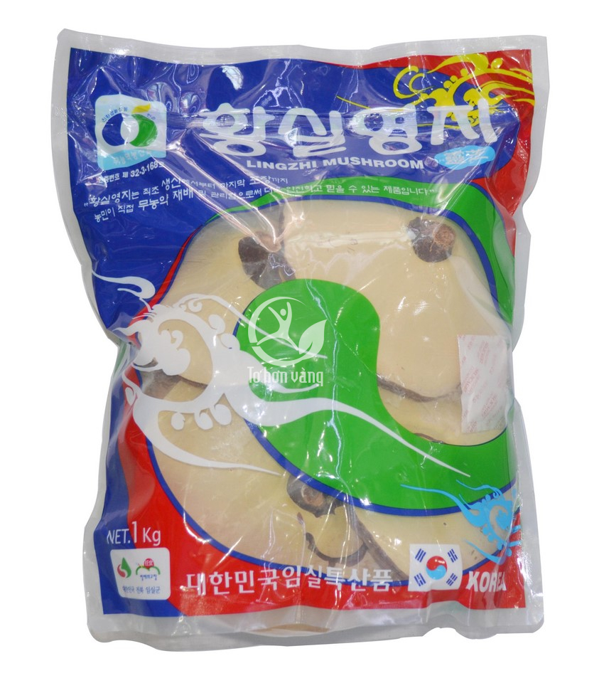 Hình ảnh gói Nấm linh chi vàng Hàn Quốc 1kg Hình ảnh gói Nấm linh chi vàng Hàn Quốc 1kg