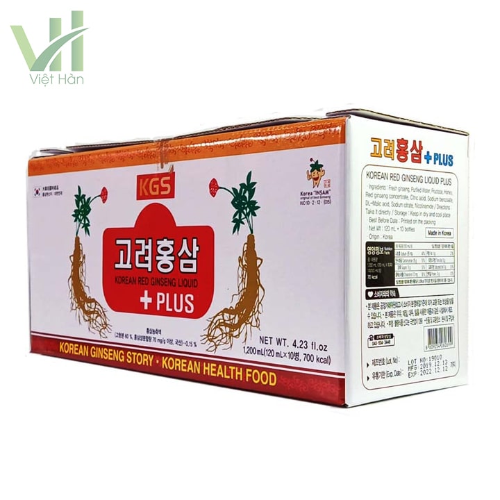 <em>Góc sản phẩm nước hồng sâm có củ KGS - hộp 10 chai</em>