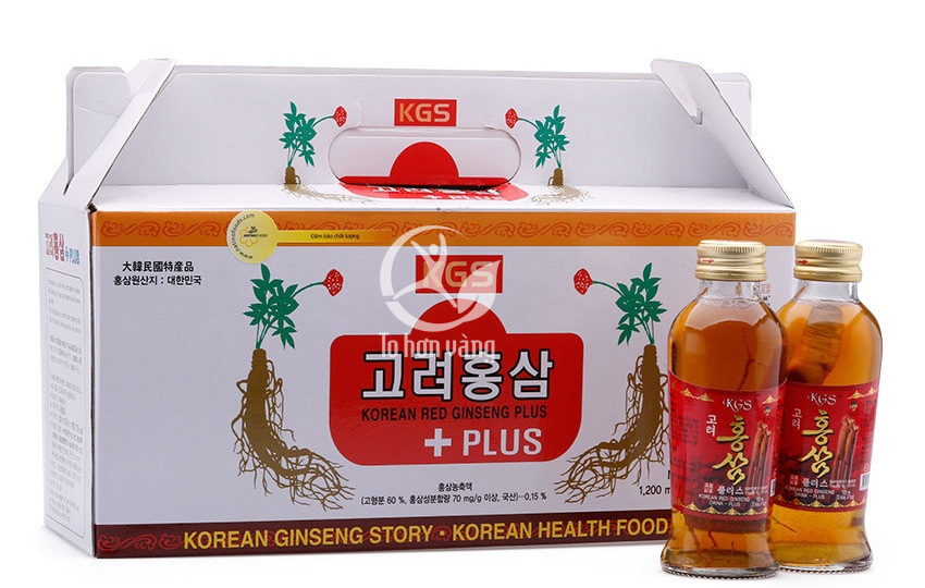 Hình ảnh hộp Nước Hồng Sâm Có Củ KGS - hộp 10 chai Hàn Quốc
