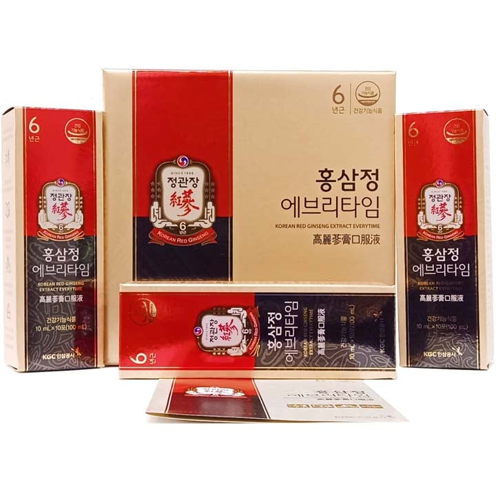 Bao quát hộp sản phẩm nước hồng sâm Hàn Quốc KGC 30 gói