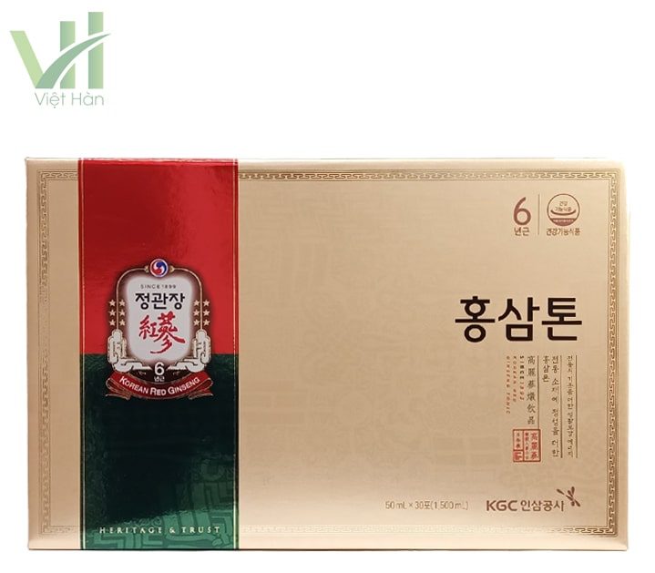 <em>Mặt trước sản phẩm nước hồng sâm KGC Hàn Quốc - 50ml x 30 gói</em>