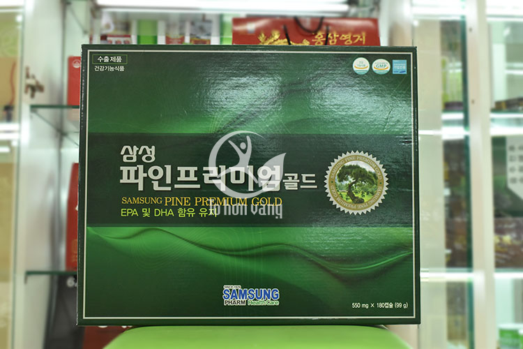 Hình ảnh mặt trước viên tinh dầu thông đỏ Samsung Pine Premium Gold 180 viên Hàn Quốc Hình ảnh mặt trước viên tinh dầu thông đỏ Samsung Pine Premium Gold 180 viên Hàn Quốc