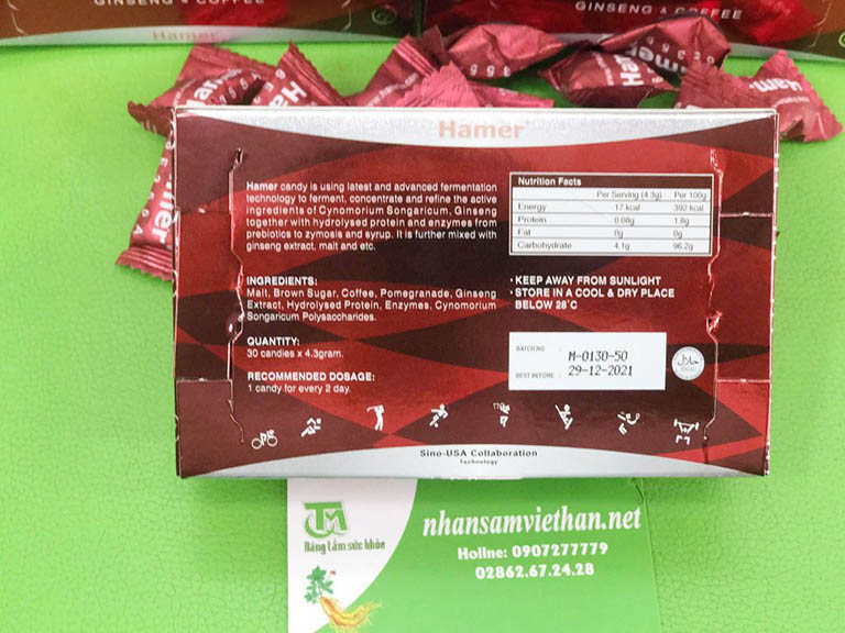 Kẹo sâm Hamer giá bao nhiêu?