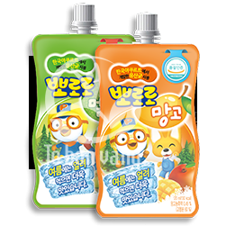 Nước hoa quả Pororo được sản xuất tại hàn Quốc, là nước giải khát ưa thích của nhiều trẻ em Nước hoa quả Pororo được sản xuất tại hàn Quốc, là nước giải khát ưa thích của nhiều trẻ em