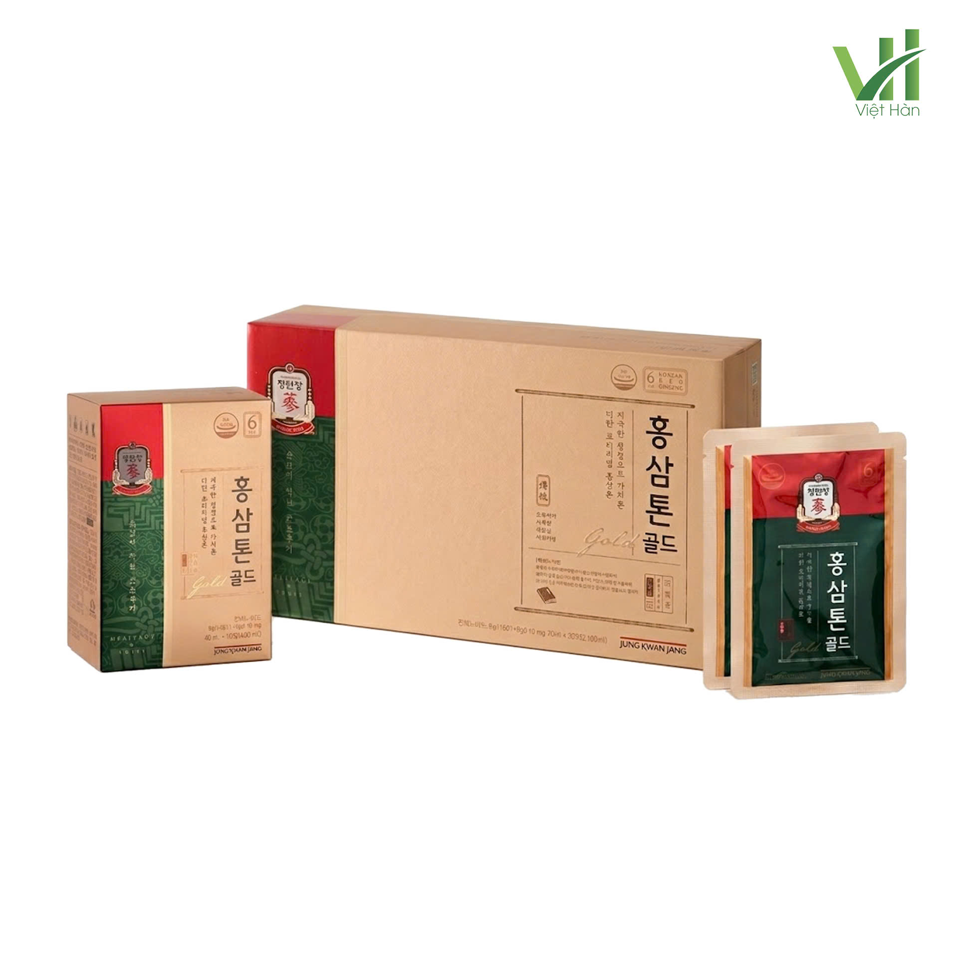 Nước Hồng Sâm Tonic Gold Jung Kwan Jang Hàn Quốc Hộp 40ml x 30 gói
