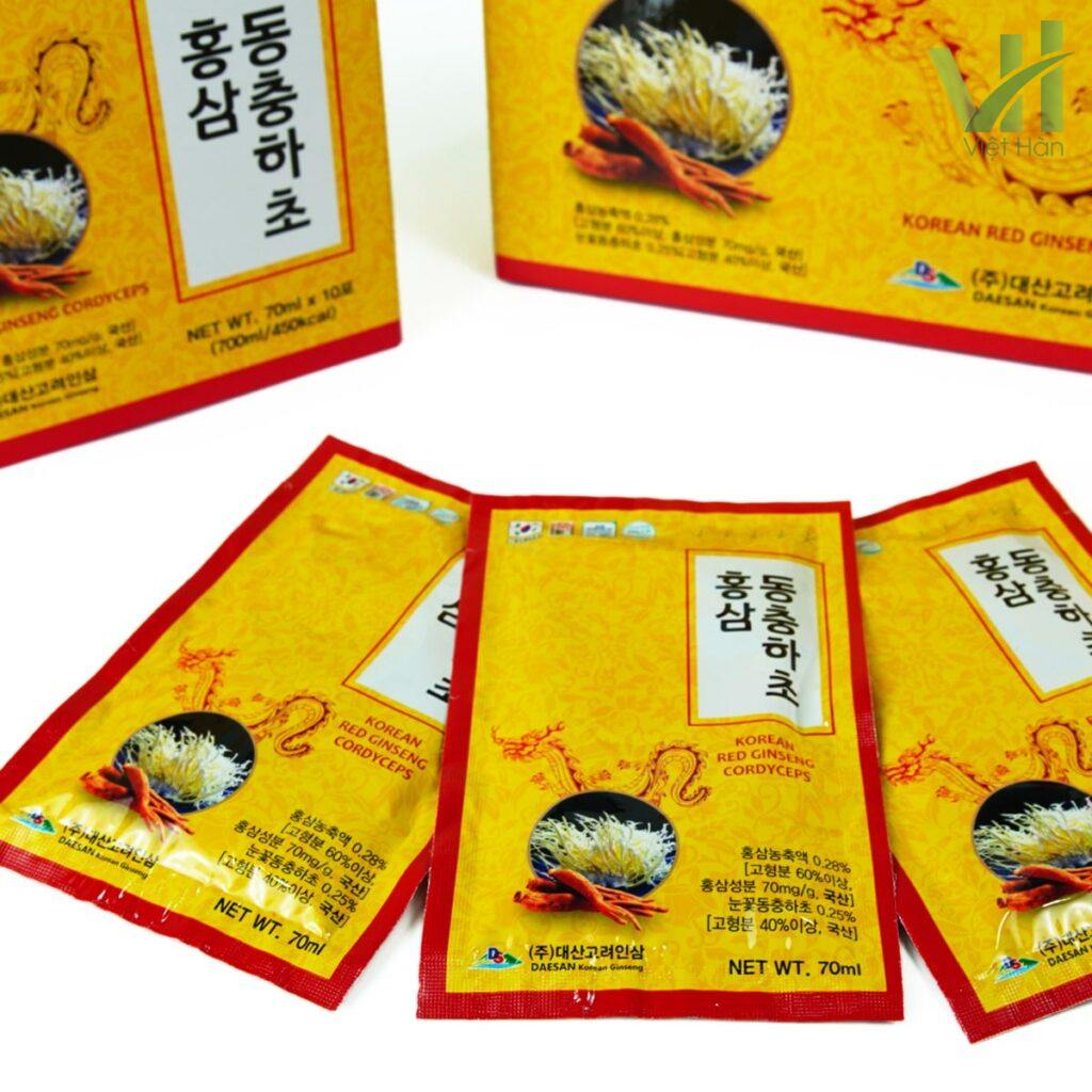 Hình ảnh: Gói Nước Hồng Sâm Đông Trùng Hạ Thảo Daesan Hàn Quốc 70ml x 20 gói