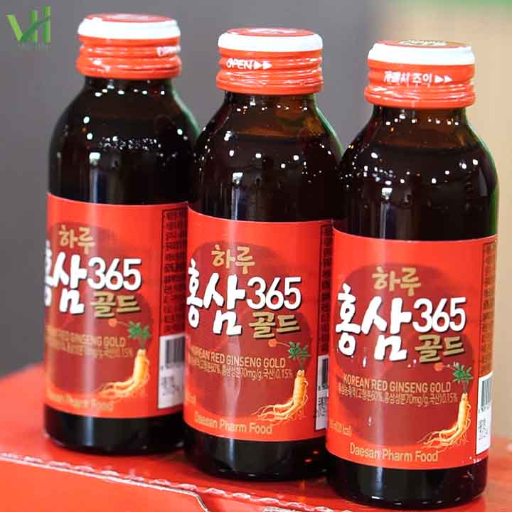 Hình ảnh: chai nước Hồng Sâm Gold Daesan Hàn Quốc Hộp 10 chai x 100ml
