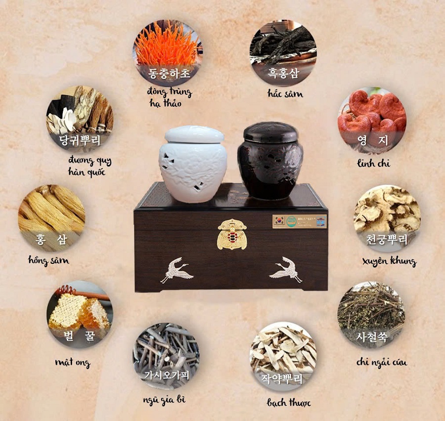 thành phần cao hắc sâm đông trùng hạ thảo achimadang