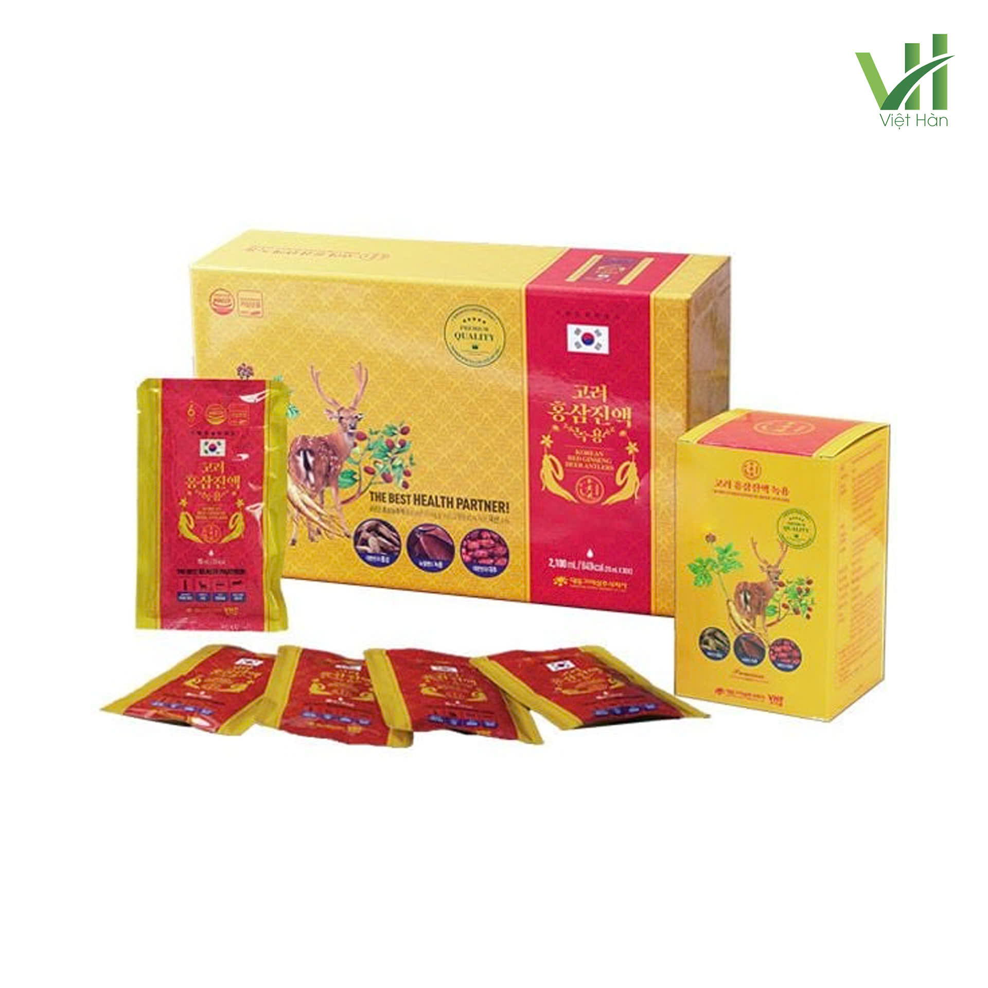 Nước Hồng Sâm Nhung Hươu Táo Đỏ Daedong Hộp 30 Gói x 70ml