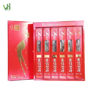 Hồng sâm củ tẩm mật ong KGS 300g Hàn Quốc – Hộp 6 củ